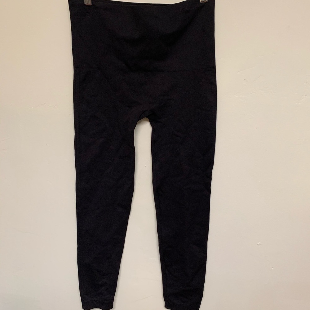 SPANX BLACK tummy slimming LEGGINGS WOMENS XL.